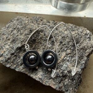 Elegant Black Hematite and Sterling Silver Earrings